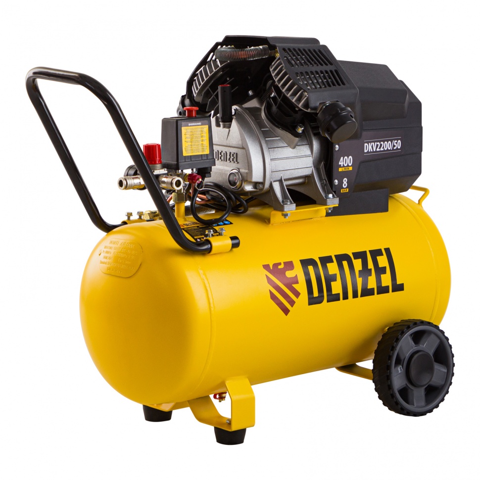 Компрессор воздушный DKV2200/50, Х-PRO 2.2 кВт, 400 л/мин, 50 л Denzel
